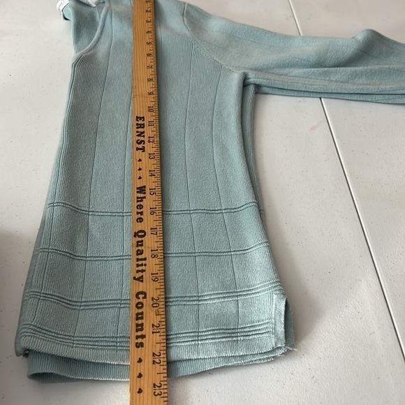 Jeanne Pierre Petites light blue cotton square textured v-neck zip up cardigan S - Picture 8 of 8